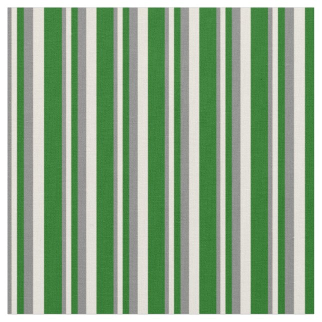 Tecido Cinzas, bege e padrão verde escuro (Detalhe)