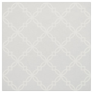 Tecido Cinzas claras, Rico branco Quatrefoil marroquino