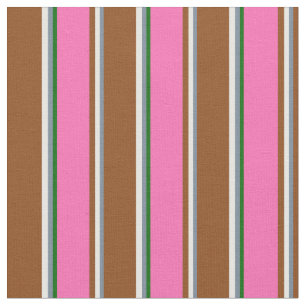 Tecido Cinzas, Creme De Casa, Castanho, Rosa Quente E Ver