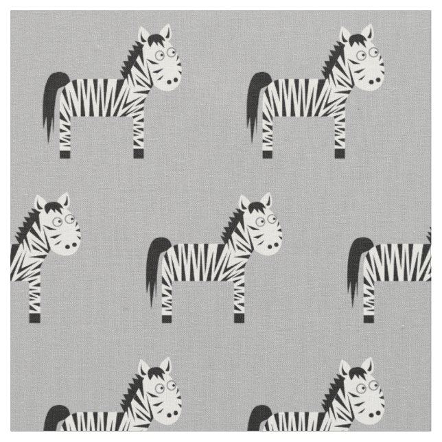 Tecido Cinzas de infantários de Zebra-Cute Kid (Detalhe)