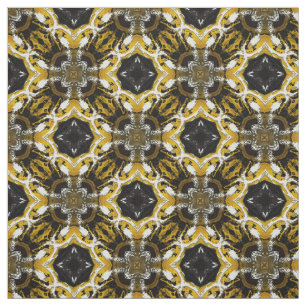 Tecido Cinzas De Prata, Azulejos Redondos Pretos, Amarelo