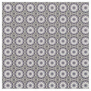 Tecido Cinzas de Prata e Padrão Floral Lilac