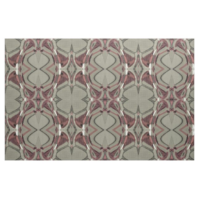 Tecido Cinzas e Arte Abstrato Vermelha (Fat Quarter)