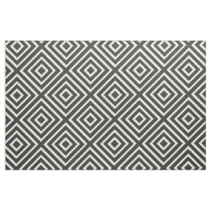 Tecido Cinzas e faixas quadradas brancas Personalizar