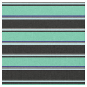 Tecido Cinzas Escuras, Azul Pó, Preto, Aquamarino e Azul
