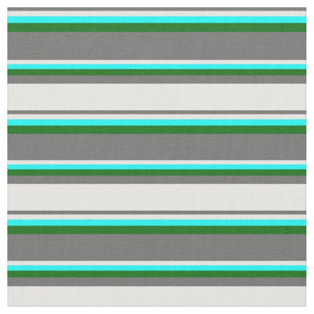 Tecido Cinzas Escuras, Brancas, Aqua e Linhas Verde Escur (Detalhe)