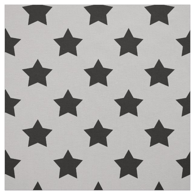 Tecido Cinzas Estrelas Negras Padrão Têxtil Decorativo (Modelo)