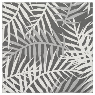 Tecido Cinzas Folhas Tropicais Palm Tree Fern Leaf Padrã
