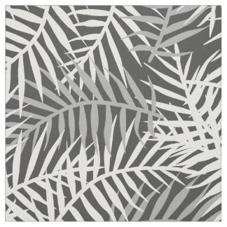 Tecido Cinzas Folhas Tropicais Palm Tree Fern Leaf Padrão