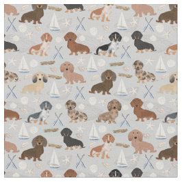 Tecido cinzas náuticas para cães Dachshund