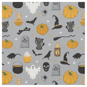 Tecido Cinzas Padradas De Halloween Para Crianças Bonitas