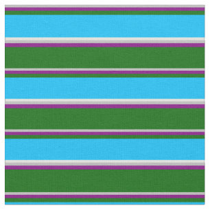 Tecido Cinzas, Roxo, Verde, Azul Céu Profundo e Ciano Cla