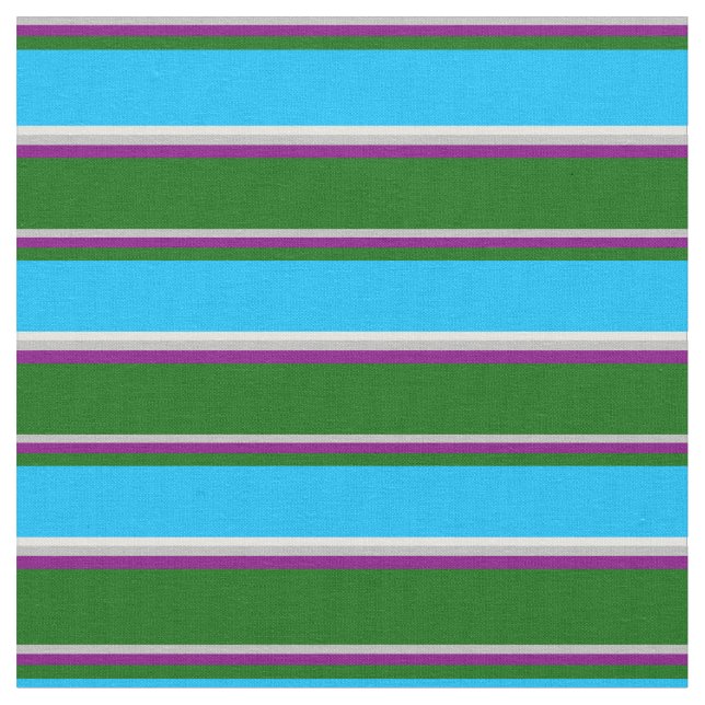 Tecido Cinzas, Roxo, Verde, Azul Céu Profundo e Ciano Cla (Detalhe)