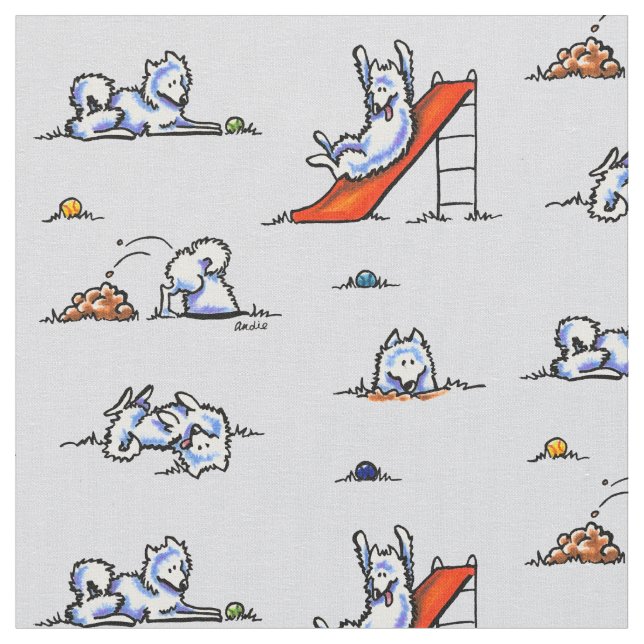 Tecido Cinzas Samoyees de Playground (Detalhe)