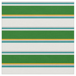 Tecido Cinzas, Teal, Creme de Casa, Verde Escuro e Laranj
