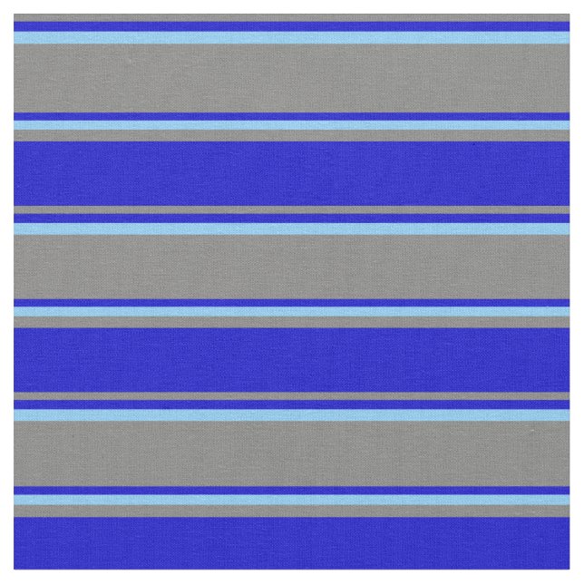 Tecido Cinzas, Tiras Azuis e Azuis Céu Azul (Detalhe)