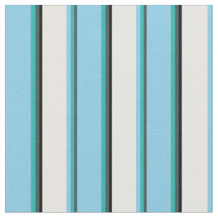 Tecido Cinzas, Verde-Mar, Azul-Céu, Branco e Preto