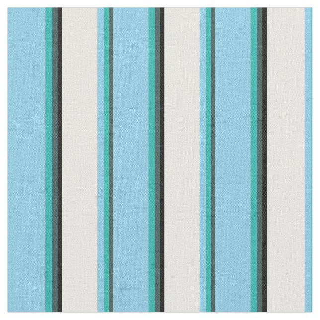 Tecido Cinzas, Verde-Mar, Azul-Céu, Branco e Preto (Detalhe)