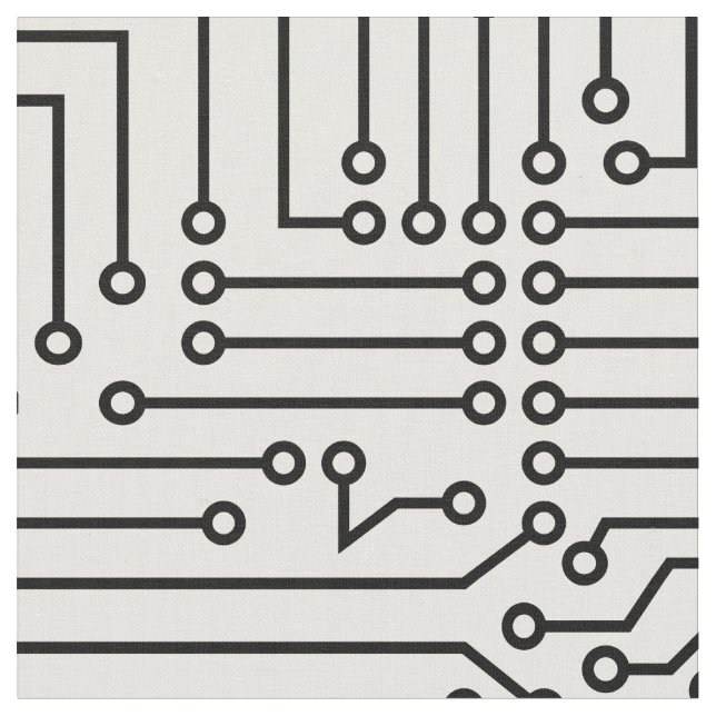 Tecido Circuitos - preto no branco (Detalhe)