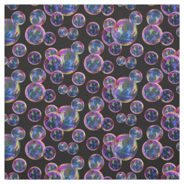 Tecido Círculo, cor, bolhas arco-íris, pontos a preto (Modelo)