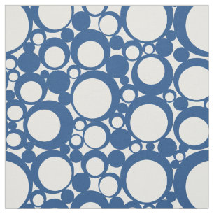 Tecido Círculo Geométrico Azul Clássico