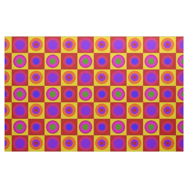 Tecido Círculos Retro-Modernos de Bolinhas Op. 1970 (Fat Quarter)