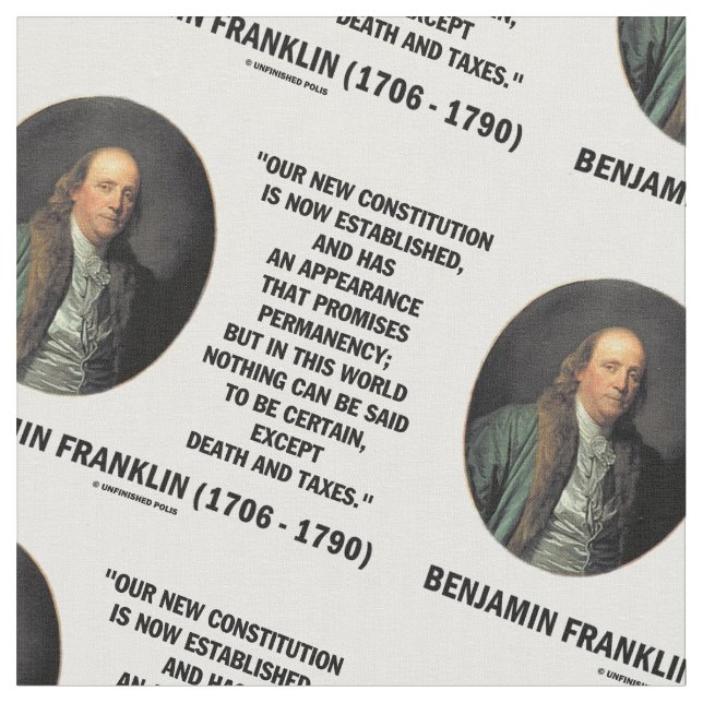 Tecido Citações dos impostos de morte de Benjamin (Detalhe)