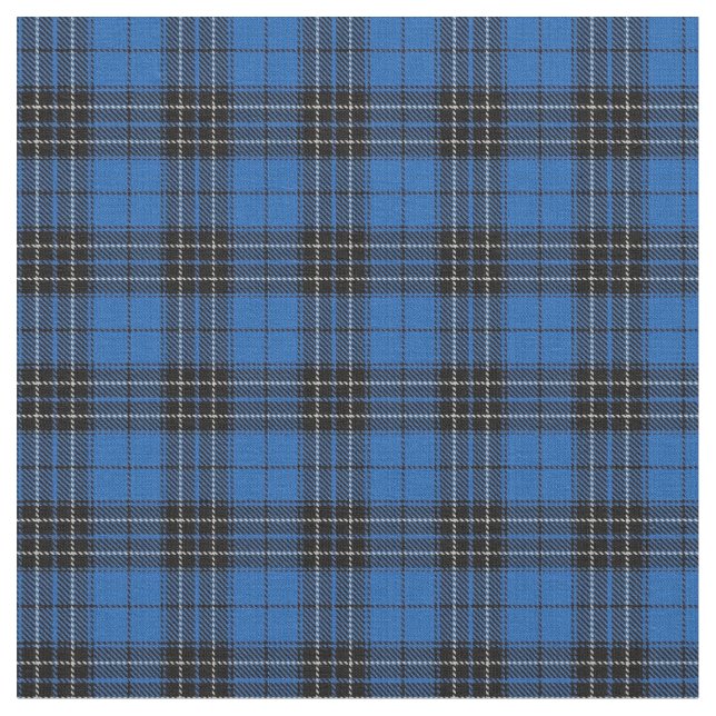 Tecido Clã MacLean que caça o Tartan escocês 1 do preto (Detalhe)