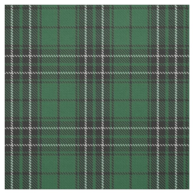Tecido Clã MacLean que caça o Tartan escocês preto verde (Modelo)