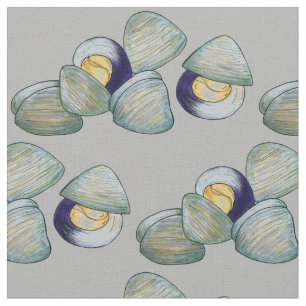 Tecido Clams Seafood Clambake Beach Ocean Clam