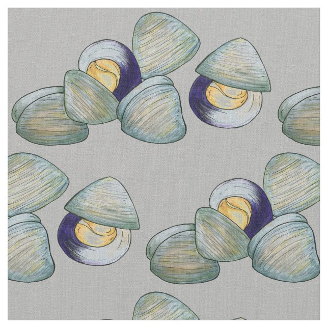 Tecido Clams Seafood Clambake Beach Ocean Clam (Detalhe)