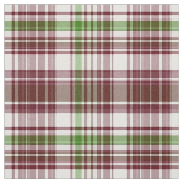 Tecido Claret, Xadrez de estilo Madras Verde, Estilo Prep (Modelo)