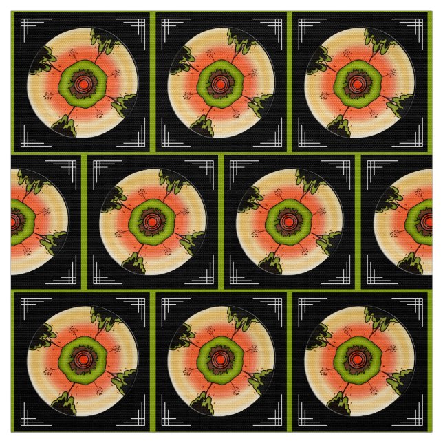 Tecido Clarice Cliff Inspirou Arte Deco Chapas (Modelo)