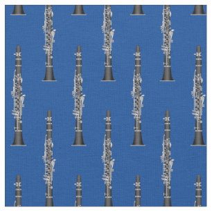 Tecido Clarinets Music Musical Room Decor Azul