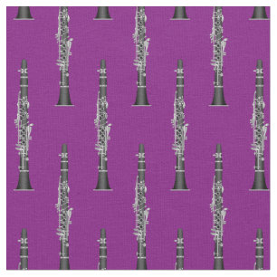 Tecido Clarinets Musical Room Decor Purple