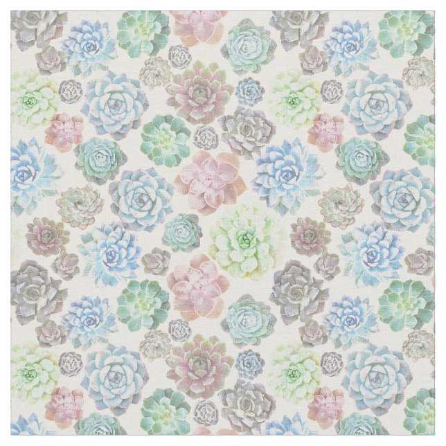 Tecido claro do design dos succulents (Detalhe)