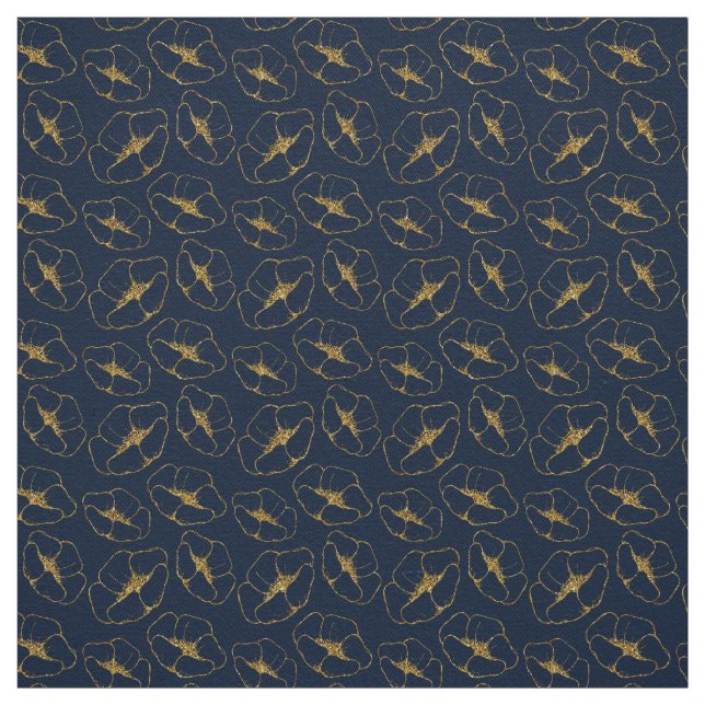 Tecido Classic Navy Blue and Gold Fabric Seamless Pattern (Modelo)
