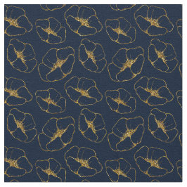 Tecido Classic Navy Blue and Gold Fabric Seamless Pattern