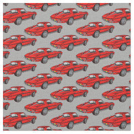 Tecido Classic Red Corvette Design
