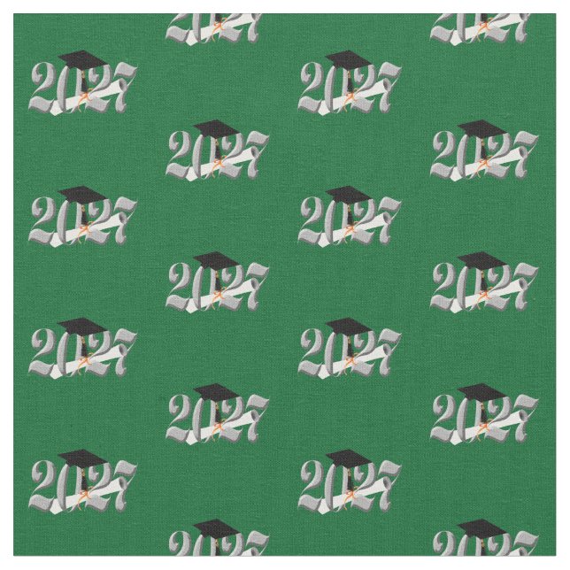 Tecido Classic Silver Class of 2027 Graduation (Detalhe)