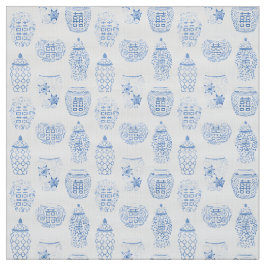 Tecido Clássico Azul E Ginger Chinoiserie