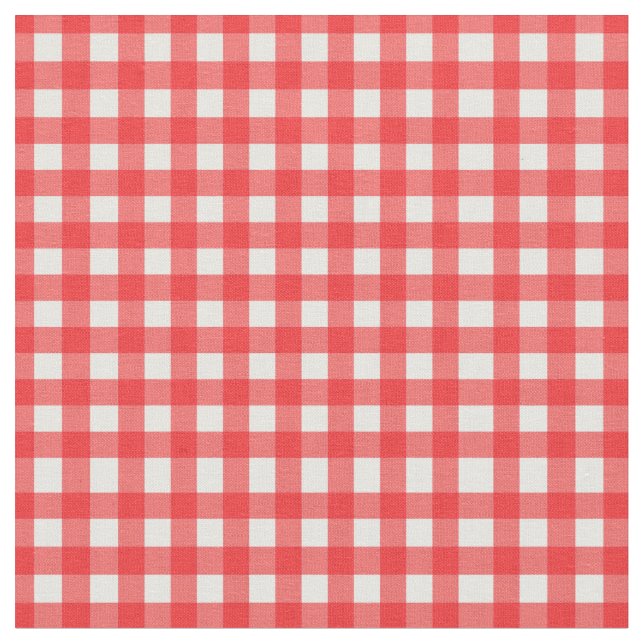 Tecido Clássico Vermelho Verificado Gingham para Lulas Re (Detalhe)