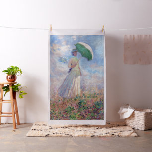 Tecido Claude Monet - Mulher com Parasol virada para a di