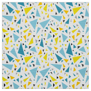 Tecido Clique no design favorito Triângulo amarelo e azul