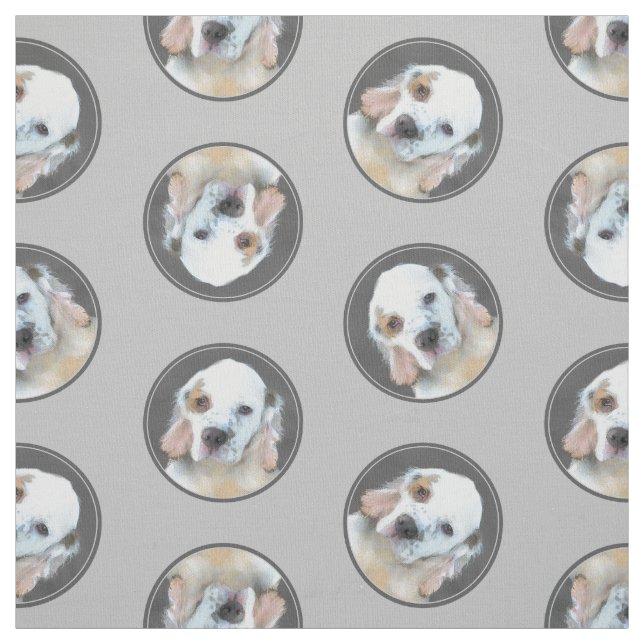 Tecido Clumber Spaniel Puppy Pintura Original (Modelo)