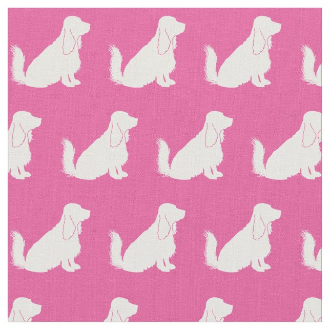 Tecido Cocker Spaniel Dog Silhuette Pet Pink (Detalhe)