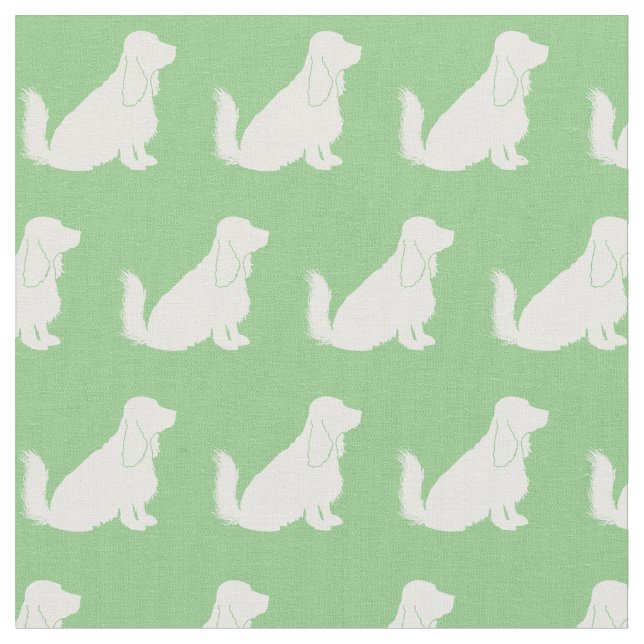Tecido Cocker Spaniel Dog Silhuette Sage Green (Detalhe)