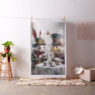 Tecido Coelhos Whimsical em Alice Wonderland