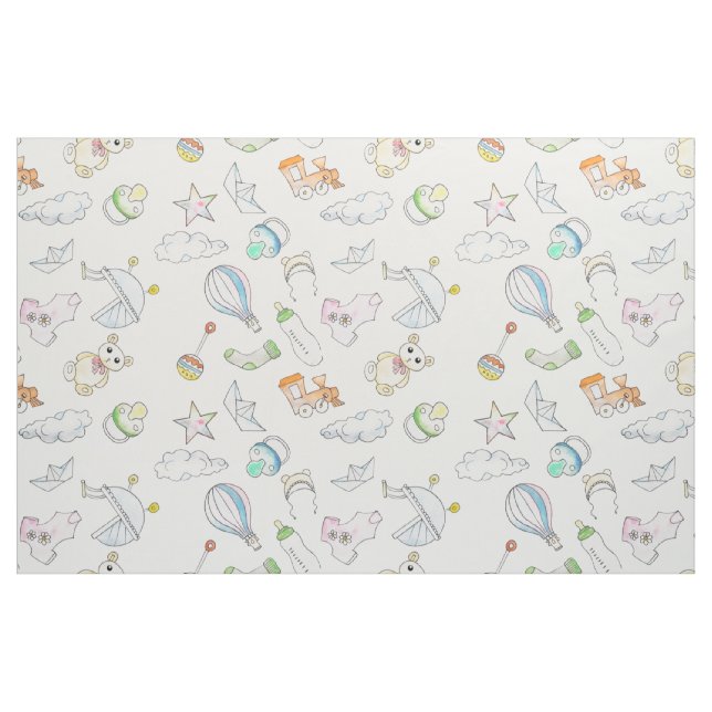 Tecido Coisas De Bebê Divertidas (Fat Quarter)