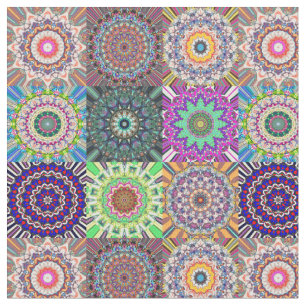 Tecido Colagem de Abstrato Mandala